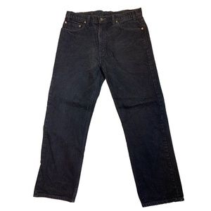 Vintage 90s Levis 505 Regular Straight Leg Grunge Black Denim Jeans Size 37x29.5